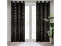 Zdjęcie: Zasłona gotowa Abella 135x250 cm czarny EUROFIRANY