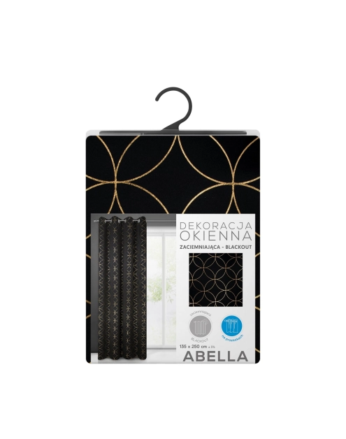 Zdjęcie: Zasłona gotowa Abella 135x250 cm czarny EUROFIRANY