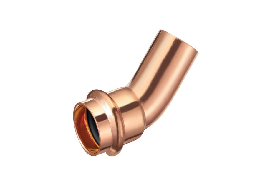 Zdjęcie: Łuk nyplowy 45 stopni zaciskany do wody 35x35 profil V CALIDO