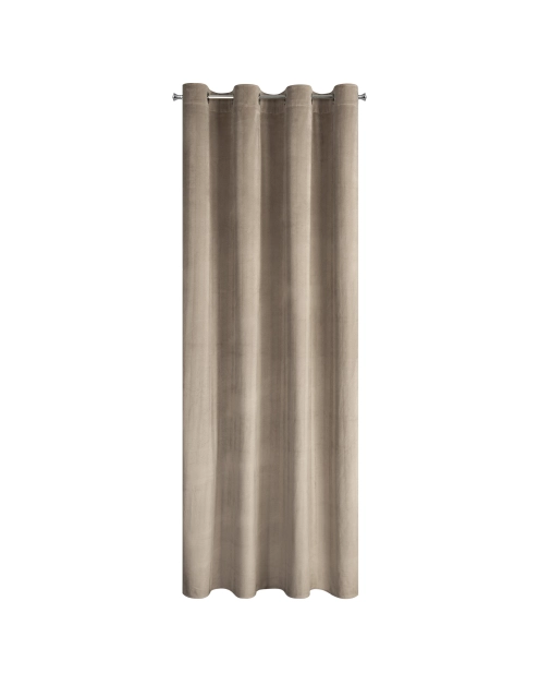 Zdjęcie: Zasłona Victoria 140x250 cm ciemnobeżowa na przelotkach EUROFIRANY