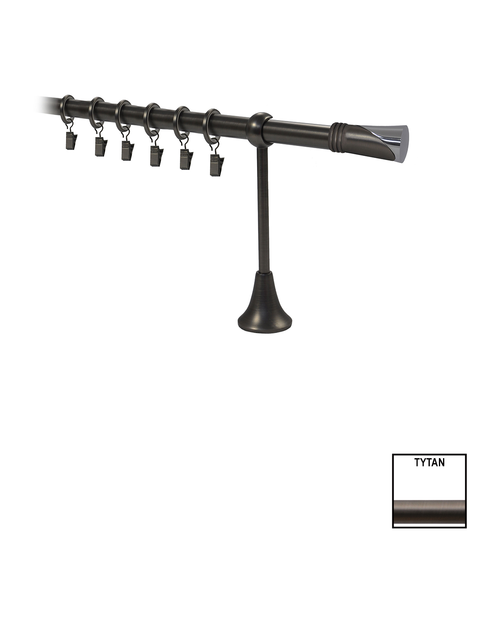 Zdjęcie: Karnisz pojedynczy Victoria fi 19 mm - 160 cm tytan taza KARWEL