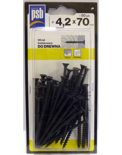 Zdjęcie: Wkręt fosfatowany do drewna 4,2x70 mm - 50 szt. SILA