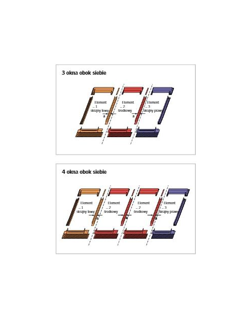 Zdjęcie: Kołnierz kombi EKS 0002E płaski element środkowy, 78x118 cm VELUX