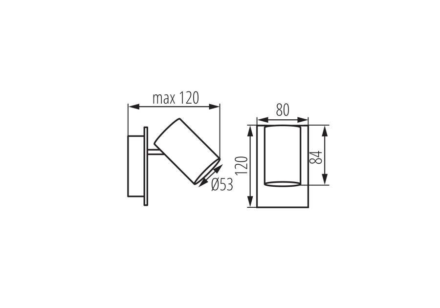 Zdjęcie: Oprawa oświetleniowa 1x max 10 W Evalo EL-1I W-SR KANLUX