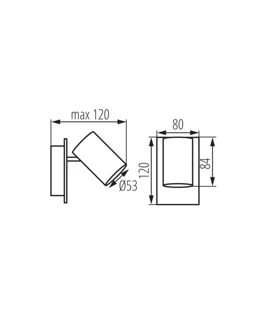 Zdjęcie: Oprawa oświetleniowa 1x max 10 W Evalo EL-1I W-SR KANLUX