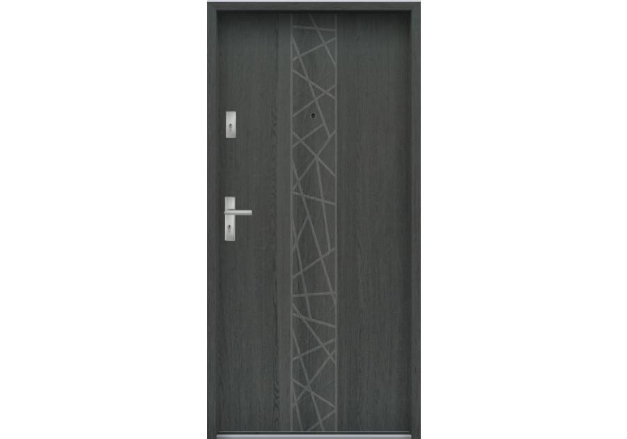 Zdjęcie: Drzwi wejściowe do mieszkań Bastion N-53 Grafit 90 cm prawe OSP KR CENTER