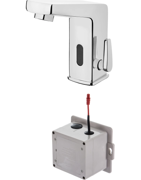 Zdjęcie: Bateria umywalkowa bezdotykowa z regulacją temperatury - 230/6V Sensor chrom DEANTE