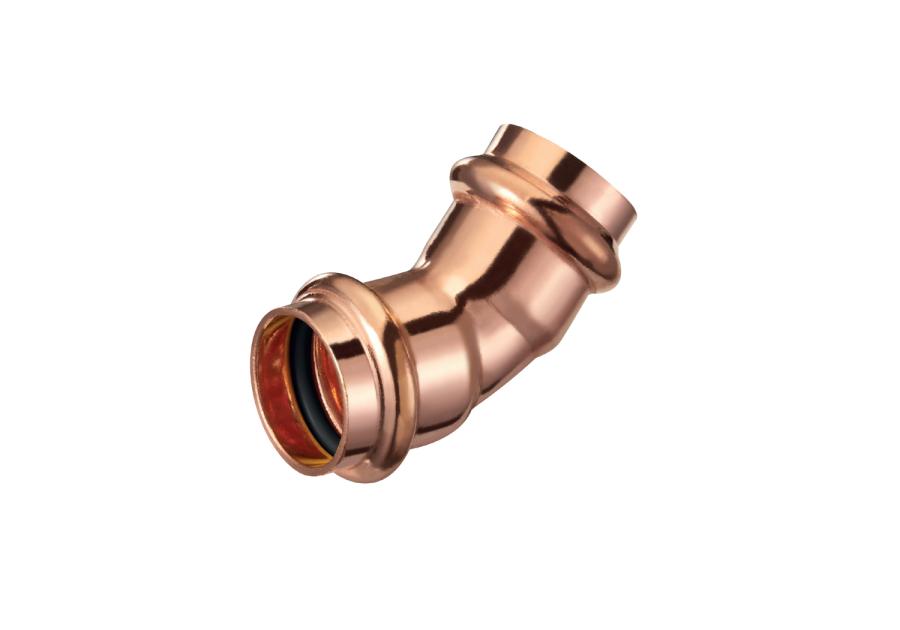 Zdjęcie: Łuk 45 stopni zaciskany do wody 15x15 profil V CALIDO