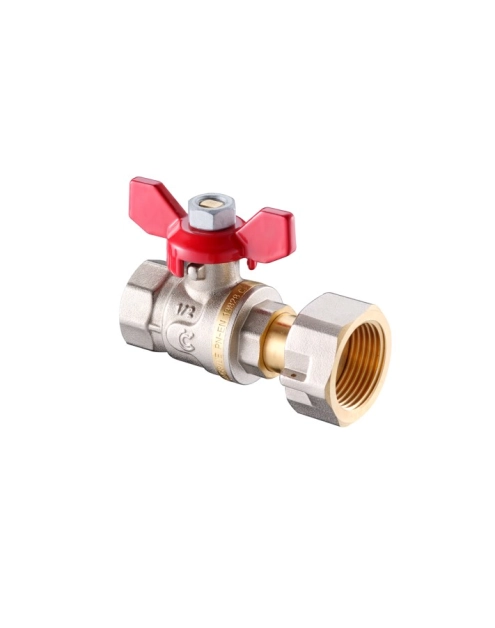 Zdjęcie: Zawór kulowy z ruchomą nakrętką  w/z 1/2"x3/4" z motylkiem CALIDO