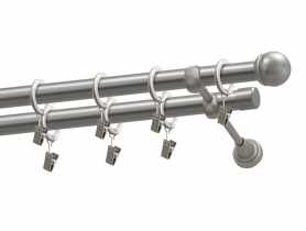 Karnisz podwójny Pluton 19/19 mm - 240 cm satyna GARDINIA