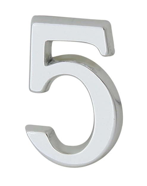 Zdjęcie: Cyfra 5 chrom - 5 cm samoprzylepna DOMINO