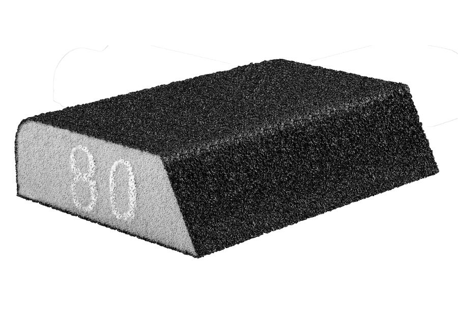 Zdjęcie: Gąbka ścierna 98 x 25 x 68 mm, K80, skośna GRAPHITE