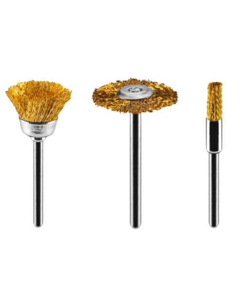 Zdjęcie: Szczotki mosiężne, pędzelkowa, kielichowa, talerzowa, komplet 3 sztuki GRAPHITE