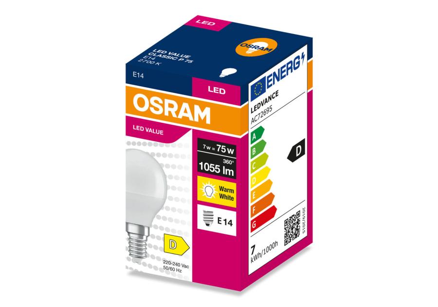 Zdjęcie: Lampa LED Value Classic P 75 7 W 2700K E14 OSRAM