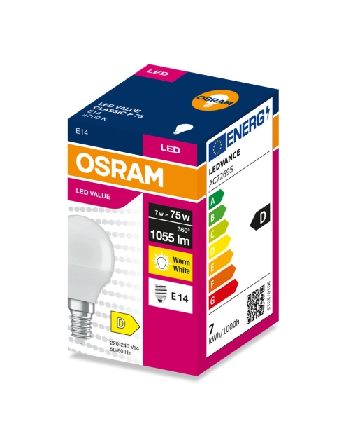 Zdjęcie: Lampa LED Value Classic P 75 7 W 2700K E14 OSRAM