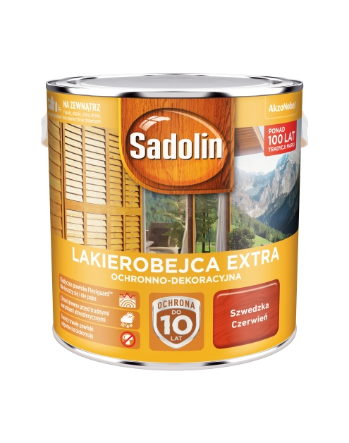 Zdjęcie: Lakierobejca Extra 2,5 L szwedzka czerwień SADOLIN