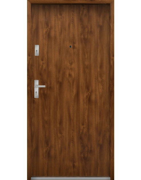 Zdjęcie: Drzwi wejściowe do mieszkań Bastion N-02 Dąb złoty 80 cm (NW) prawe ODO KR CENTER