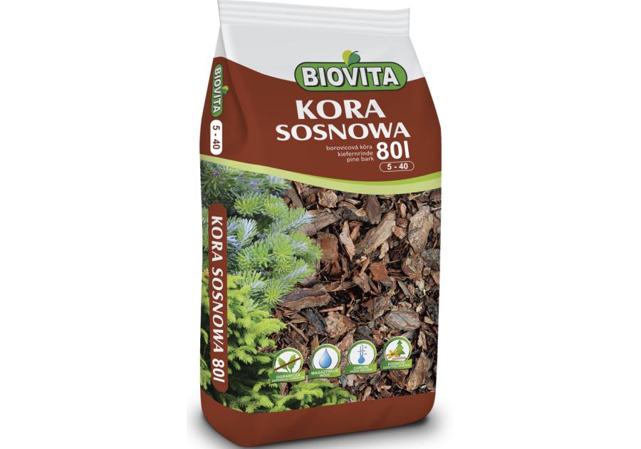 Zdjęcie: Kora sosnowa średnia 5-40 mm - 80 l BIOVITA