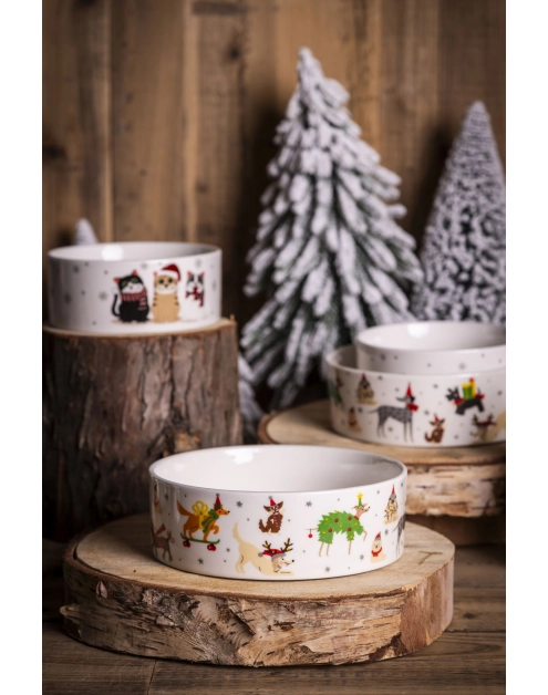 Zdjęcie: Miska dla psa 15x5 cm 460 ml dekoracja świąteczne psy ALTOM DESIGN