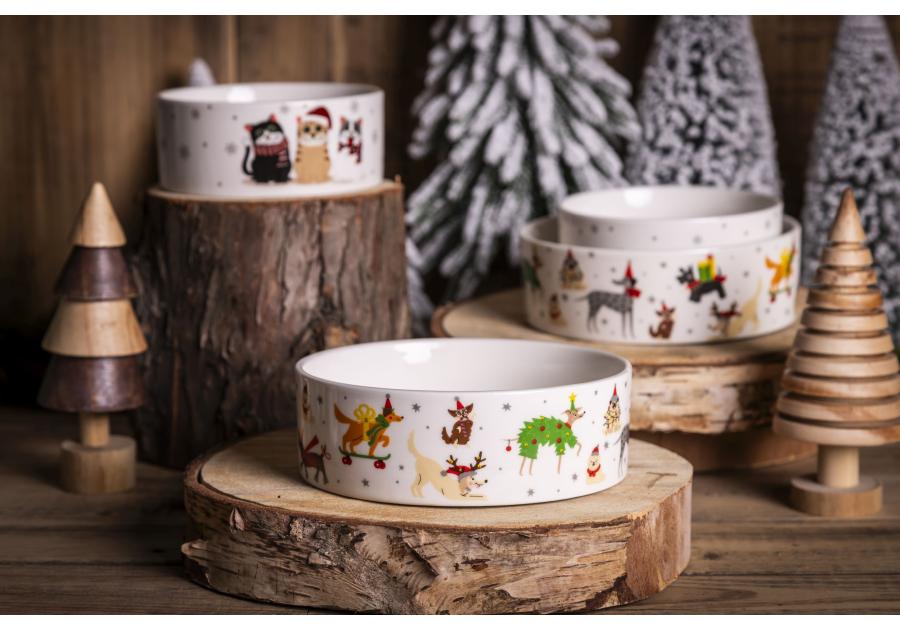 Zdjęcie: Miska dla psa 15x5 cm 460 ml dekoracja świąteczne psy ALTOM DESIGN