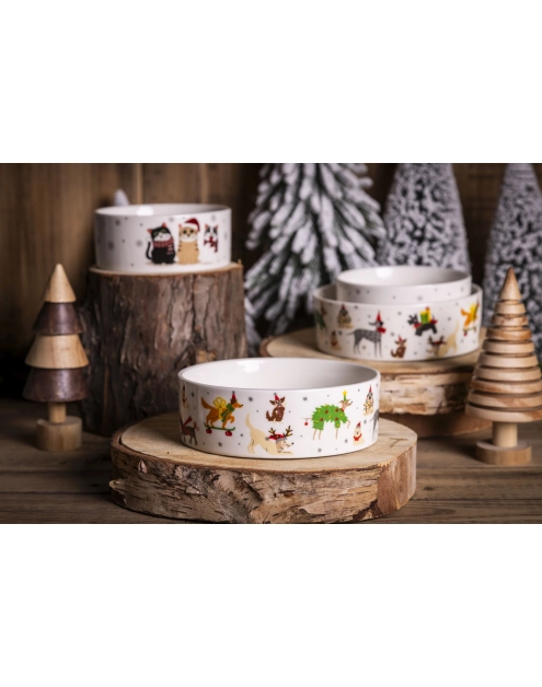 Zdjęcie: Miska dla psa 15x5 cm 460 ml dekoracja świąteczne psy ALTOM DESIGN