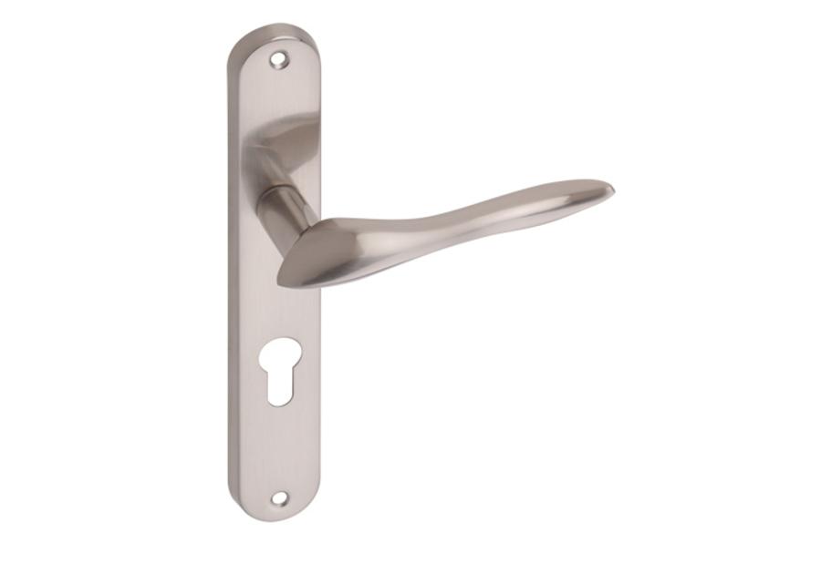 Zdjęcie: Klamka wewnętrzna Stilla DH-93A szyld długi na wkładkę nikiel szczotkowany GAMET BASIC LINE