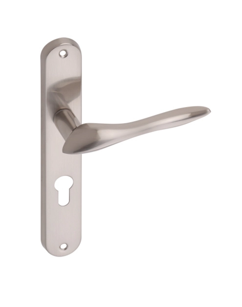 Zdjęcie: Klamka wewnętrzna Stilla DH-93A szyld długi na wkładkę nikiel szczotkowany GAMET BASIC LINE