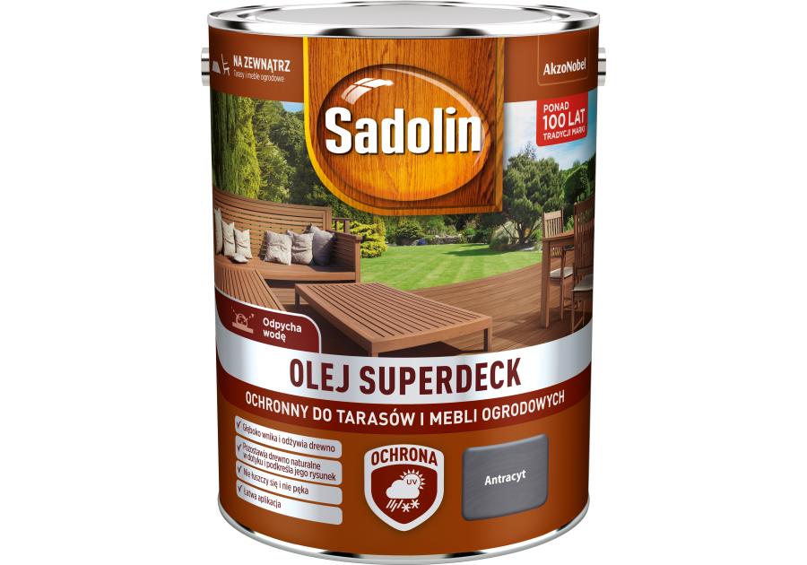 Zdjęcie: Olej Superdeck antracyt 5 L SADOLIN