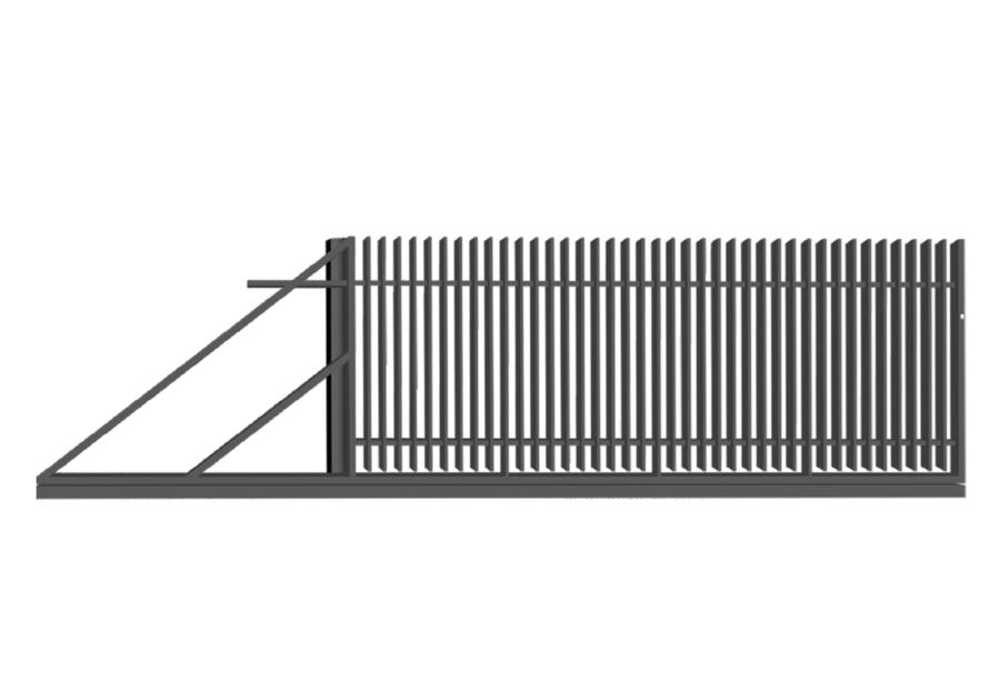 Zdjęcie: Brama przesuwna Anika 4,00 m, 1,50 m, z zamkiem hakowym, automatem w słupku, lewa POLBRAM