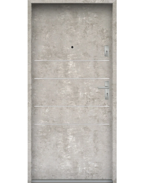 Zdjęcie: Drzwi wejściowe do mieszkań Bastion A-30 Beton naturalny 80 cm lewe OSPŁ KR CENTER