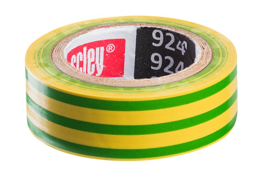 Zdjęcie: Taśma izolacyjna 19 mm  -10 m żółto-zielona SCLEY