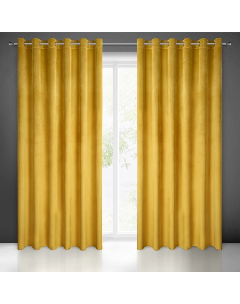 Zdjęcie: Zasłona gotowa Melanie 215x250 cm musztardowy EUROFIRANY