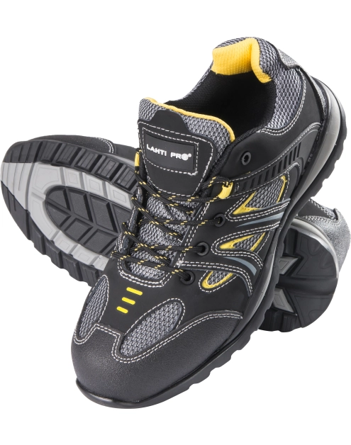 Zdjęcie: Półbuty nubuk/dzianina czarno-żółte, s1p sra, 47, CE, LAHTI PRO
