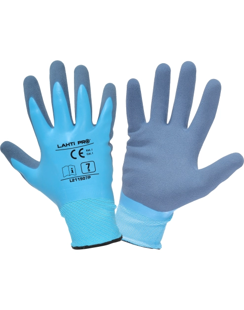 Zdjęcie: Rękawice lateks niebieskie,  7, CE, LAHTI PRO