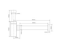 Zdjęcie: Syfon umywalkowy butelkowy kwadratowy dekoracyjny 1.1/4x32 bez spustu chrom MCALPINE