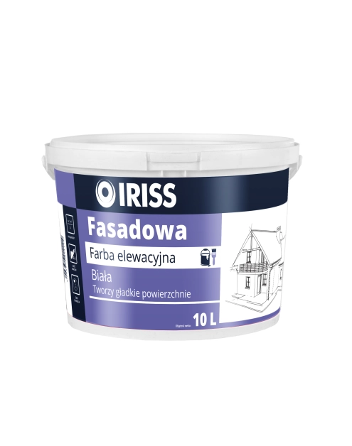 Zdjęcie: Farba akrylowa zewnętrzna fasadowa 10 L biała IRISS