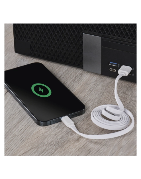 Zdjęcie: Kabel Usb 2.0, wtyk A - Lightning MFi, i16P, ładowanie, transmisja danych, 1 m, biały EMOS