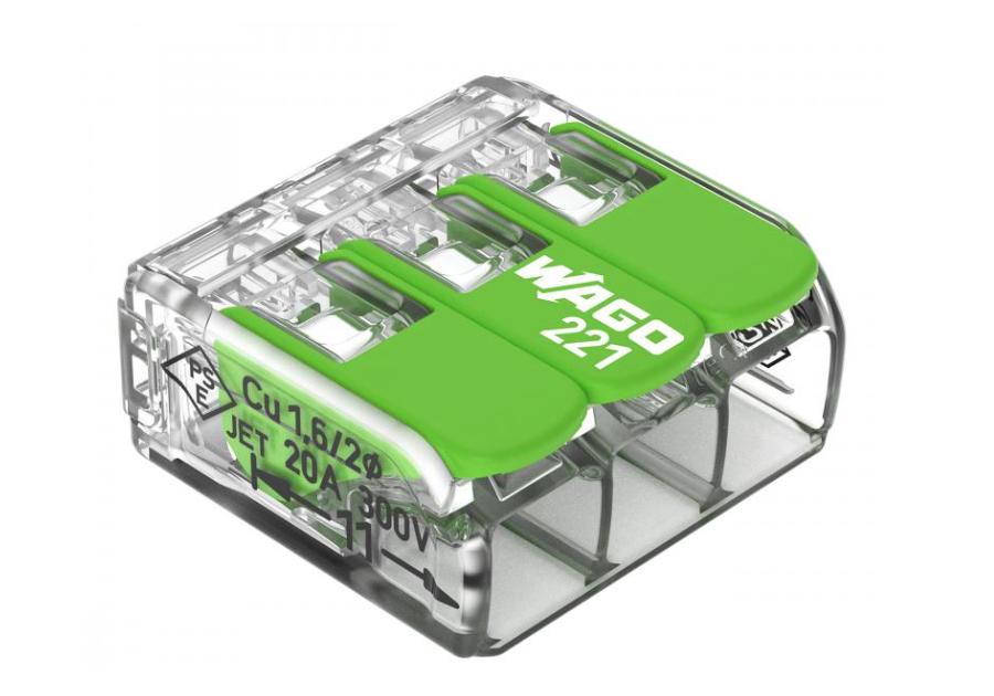 Zdjęcie: Szybkozłączka uniwersalna ECO 3x4 mm zielona WAGO