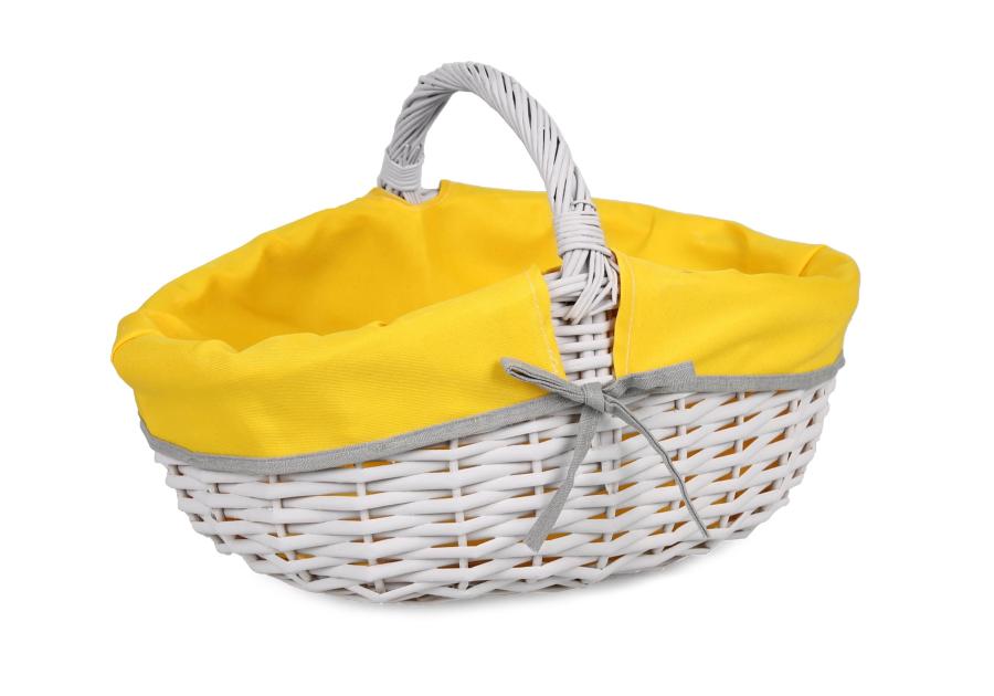 Zdjęcie: Koszyk piknikowy z żółtym materiałem 39x27x14/18/27 cm szary TIN TOURS