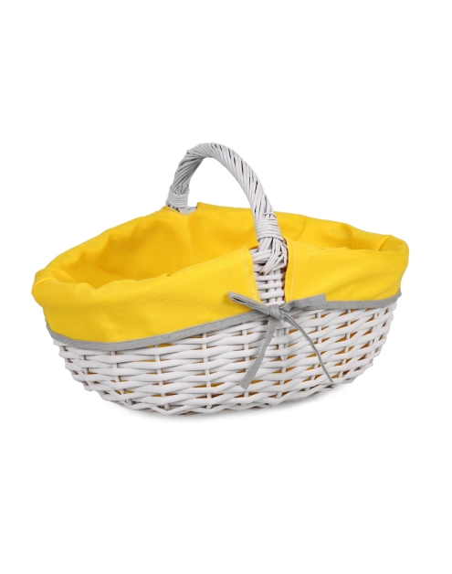 Zdjęcie: Koszyk piknikowy z żółtym materiałem 39x27x14/18/27 cm szary TIN TOURS