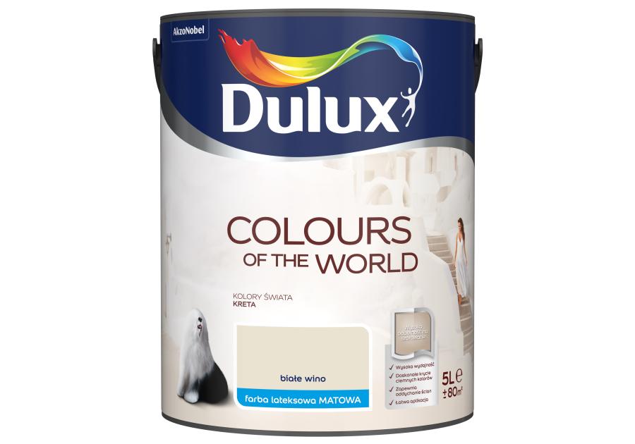 Zdjęcie: Farba do wnętrz Kolory Świata 5 L białe wino DULUX