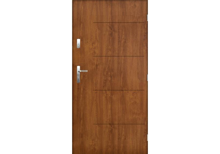 Zdjęcie: Drzwi zewnętrzne eufrat złoty dąb 90p komplet ENTRYLINE