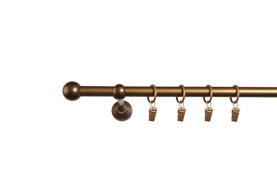 Zdjęcie: Karnisz pojedynczy Stop Cena zakończenie kula 16 mm stare złoto 200 cm MARDOM