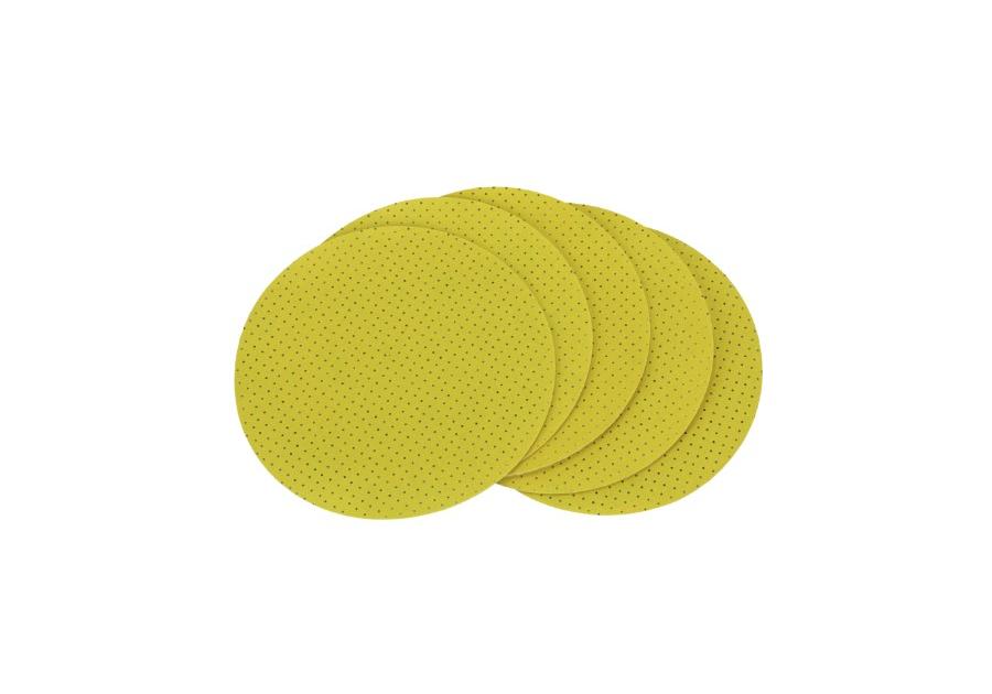 Zdjęcie: Krążek ścierny żółty perforowany 225 mm G220, 5 sztuk STALCO