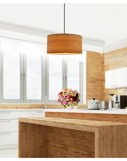 Zdjęcie: Lampa wisząca Legno 30 1x40 W E27 abażur orzechowy CANDELLUX