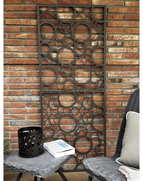 Zdjęcie: Ścianka metalowa Deco Panel Bubbles 0,6x1,5 m, szary NORTENE
