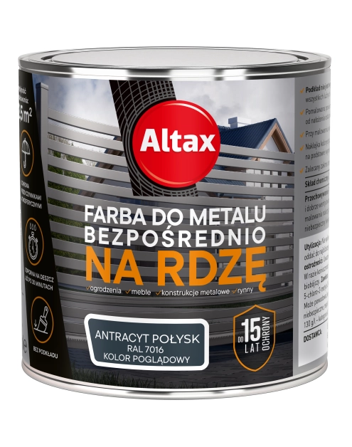 Zdjęcie: Farba do metalu 0,25 L antracyt połysk ALTAX
