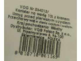 Kanister na wodę 1 L z kranem VOG