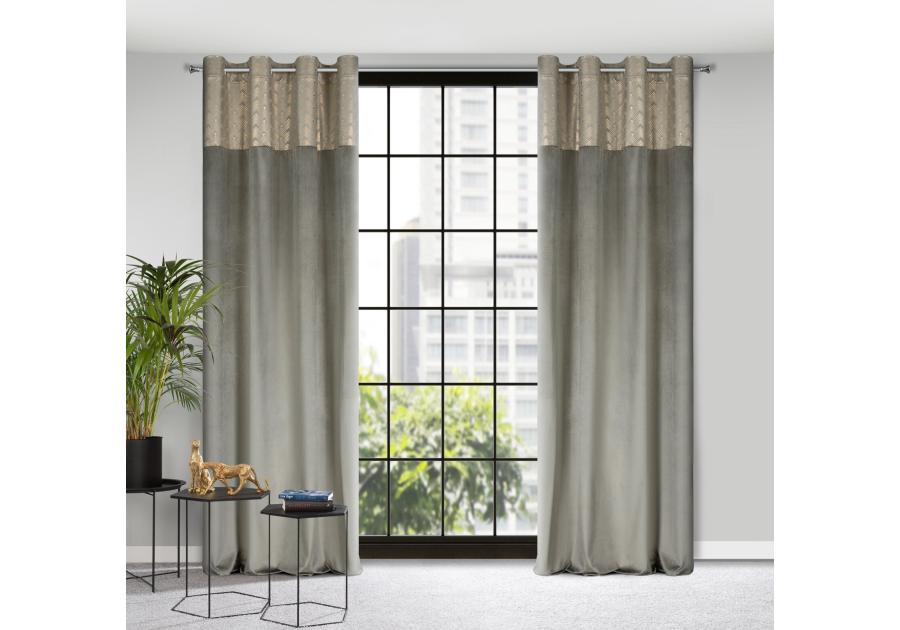 Zdjęcie: Zasłona gotowa Elen 140x250 cm stalowy EUROFIRANY