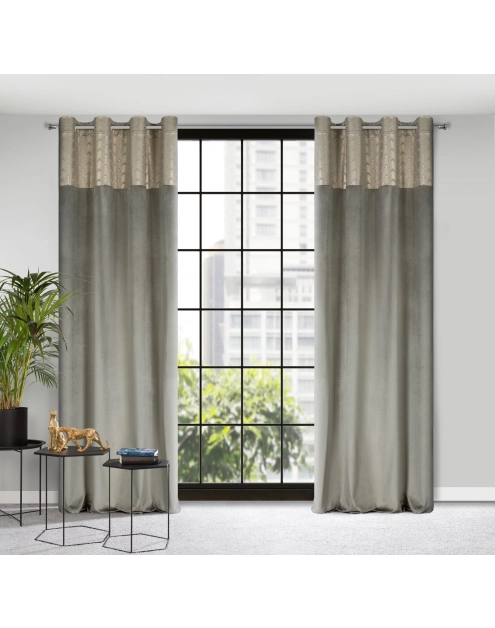 Zdjęcie: Zasłona gotowa Elen 140x250 cm stalowy EUROFIRANY